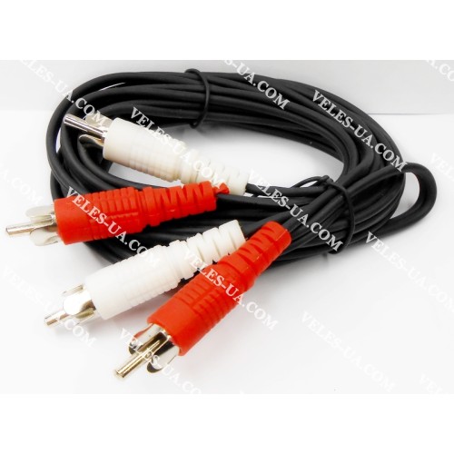 шнур 2RCA Штекера х 2RCA Штекера, 3.0м, JAPAN, чорний (артикул: 01-0160.) шнур 2RCA Штекера х 2RCA Штекера, 3.0м, JAPAN, чорний (артикул: 01-0160.)