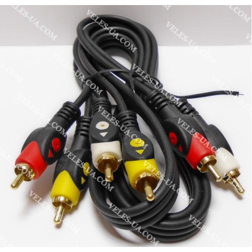 шнур 3RCA Штекера х 3RCA Штекера, 1.2м, d=5х15мм, GOLD (артикул: 01-0193.) шнур 3RCA Штекера х 3RCA Штекера, 1.2м, d=5х15мм, GOLD (артикул: 01-0193.)