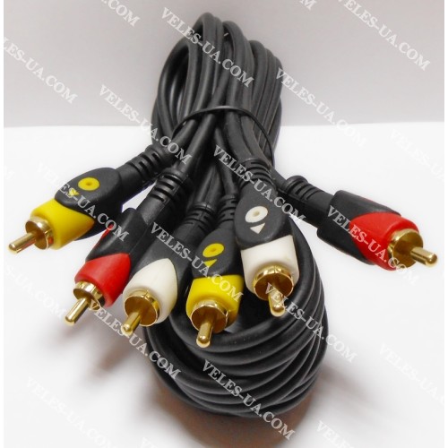 шнур 3RCA Штекера х 3RCA Штекера, 2.4м, d=5х15мм, GOLD (артикул: 01-0194.) шнур 3RCA Штекера х 3RCA Штекера, 2.4м, d=5х15мм, GOLD (артикул: 01-0194.)