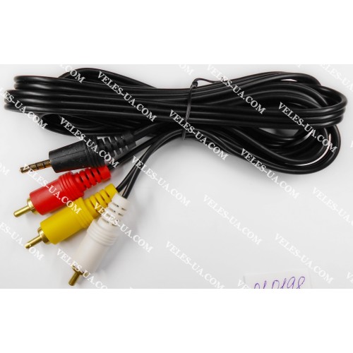 шнур Штекер d3,5/4pin х 3RCA Штекера, 1.8м, шлейф, чорний (артикул: 01-0198.) шнур Штекер d3,5/4pin х 3RCA Штекера, 1.8м, шлейф, чорний (артикул: 01-0198.)