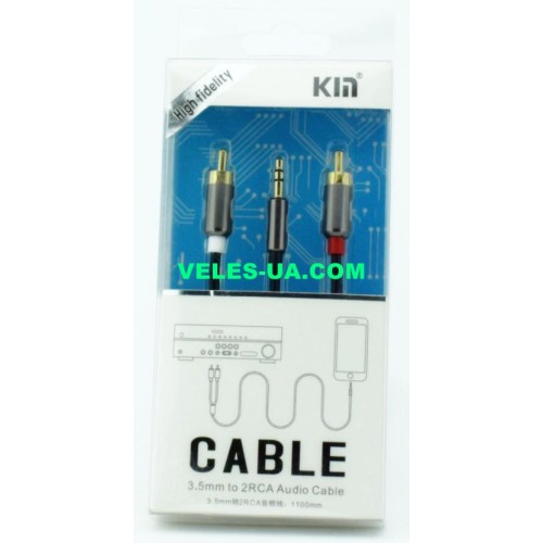 шнур Штекер d3.5 стерео х 2RCA Штекера, 1,0м, KIN KY-142, BK (артикул: 01-0200.) шнур Штекер d3.5 стерео х 2RCA Штекера, 1,0м, KIN KY-142, BK (артикул: 01-0200.)