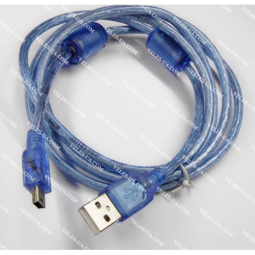 шнур Штекер mini USB(5pin) x Штекер USB-2.0 A, 1.5м, v2.0, прозорий (артикул: 01-0237.) шнур Штекер mini USB(5pin) x Штекер USB-2.0 A, 1.5м, v2.0, прозорий (артикул: 01-0237.)