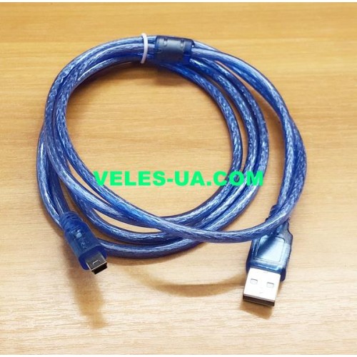 шнур Штекер mini USB(5pin) x Штекер USB-2.0 A, 1.8м, v2.0, прозорий (артикул: 01-0298.WK) шнур Штекер mini USB(5pin) x Штекер USB-2.0 A, 1.8м, v2.0, прозорий (артикул: 01-0298.WK)