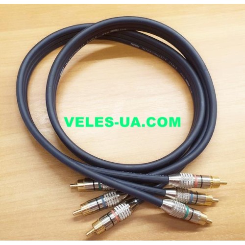 шнур 3RCA Штекера х 3RCA Штекера, 1.0м, d=6+6+6мм, gold, компонентний (артикул: 01-0301.) шнур 3RCA Штекера х 3RCA Штекера, 1.0м, d=6+6+6мм, gold, компонентний (артикул: 01-0301.)