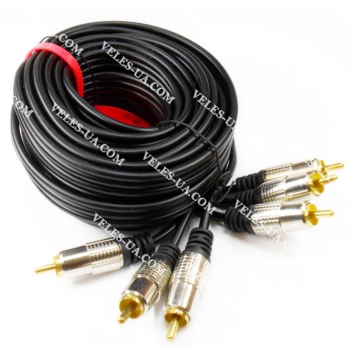 шнур 3RCA Штекера х 3RCA Штекера, 5.0м, метал gold (артикул: 01-0302.) шнур 3RCA Штекера х 3RCA Штекера, 5.0м, метал gold (артикул: 01-0302.)