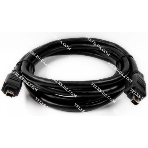 шнур Штекер mini USB IEEE 1394 (4pin) x Штекер mini USB IEEE 1394 (4pin), чорний (артикул: 01-0313.) шнур Штекер mini USB IEEE 1394 (4pin) x Штекер mini USB IEEE 1394 (4pin), чорний (артикул: 01-0313.)