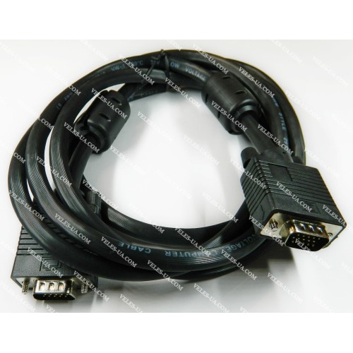 шнур VGA Штекер HDB15pin х Штекер HDB15pin, 2.0м, d=11.0мм, з фільтром (артикул: 01-0320.) шнур VGA Штекер HDB15pin х Штекер HDB15pin, 2.0м, d=11.0мм, з фільтром (артикул: 01-0320.)