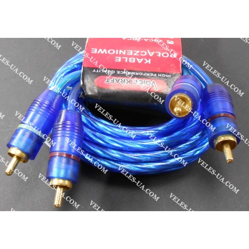 шнур 2RCA Штекера х 2RCA Штекера, 3.0м, d=3х3, gold, прозорий-синій (артикул: 01-0329.) шнур 2RCA Штекера х 2RCA Штекера, 3.0м, d=3х3, gold, прозорий-синій (артикул: 01-0329.)