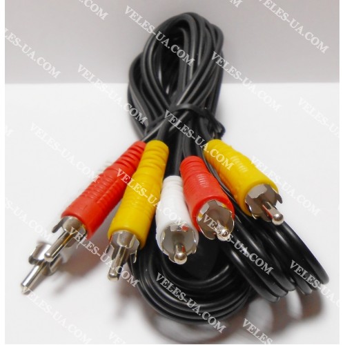 шнур 3RCA Штекера х 3RCA Штекера, 2.4м, JAPAN, шлейф (артикул: 01-0337.) шнур 3RCA Штекера х 3RCA Штекера, 2.4м, JAPAN, шлейф (артикул: 01-0337.)