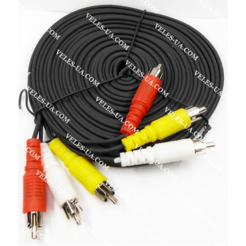 шнур 3RCA Штекера х 3RCA Штекера, 5.0м, JAPAN, шлейф (артикул: 01-0341.) шнур 3RCA Штекера х 3RCA Штекера, 5.0м, JAPAN, шлейф (артикул: 01-0341.)