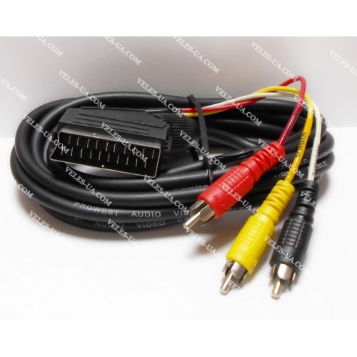 шнур Штекер Скарт х 3RCA Штекера, 2.5м, d=7mm (артикул: 01-0342.) шнур Штекер Скарт х 3RCA Штекера, 2.5м, d=7mm (артикул: 01-0342.)