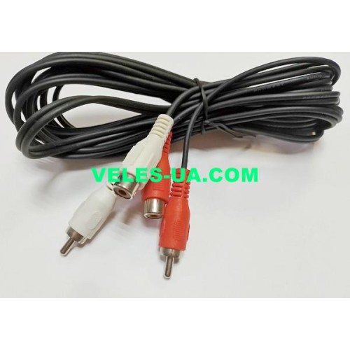 шнур 2RCA Штекера х 2RCA Гнізда, 3.0м, JAPAN, шлейф (артикул: 01-0354.) шнур 2RCA Штекера х 2RCA Гнізда, 3.0м, JAPAN, шлейф (артикул: 01-0354.)
