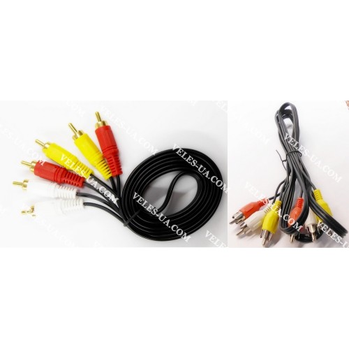 шнур 3RCA Штекера х 3RCA Штекера, 1.2-1,5м, JAPAN, шлейф (артикул: 01-0367.) шнур 3RCA Штекера х 3RCA Штекера, 1.2-1,5м, JAPAN, шлейф (артикул: 01-0367.)