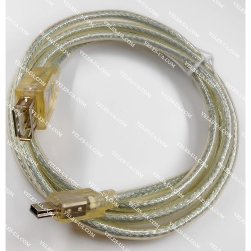 шнур Штекер mini USB(5pin) x Гніздо USB-2.0 A, 1,5м, d=5мм, v2.0, чорний (артикул: 01-0467.) шнур Штекер mini USB(5pin) x Гніздо USB-2.0 A, 1,5м, d=5мм, v2.0, чорний (артикул: 01-0467.)
