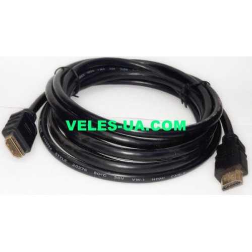 шнур Штекер HDMI х Гніздо HDMI 3.0м, d=6.0мм, gold, чорний (артикул: 01-0491.) шнур Штекер HDMI х Гніздо HDMI 3.0м, d=6.0мм, gold, чорний (артикул: 01-0491.)