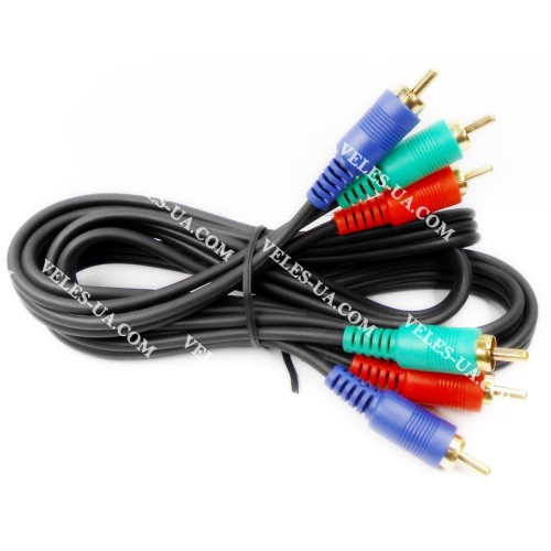 шнур 3RCA Штекера х 3RCA Штекера, 1.5м, d=4+4+4мм, gold, компонентний (артикул: 01-0515.) шнур 3RCA Штекера х 3RCA Штекера, 1.5м, d=4+4+4мм, gold, компонентний (артикул: 01-0515.)