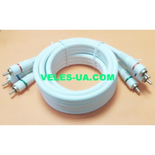 шнур 3RCA Штекера х 3RCA Штекера, 1.5м, d=6+6+6мм, gold, компонентний (артикул: 01-0521.) шнур 3RCA Штекера х 3RCA Штекера, 1.5м, d=6+6+6мм, gold, компонентний (артикул: 01-0521.)