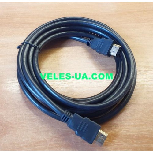 шнур Штекер HDMI х Штекер HDMI, 3.0м d=6.0мм, gold, vers.1.4, чорний (артикул: 01-0527.) шнур Штекер HDMI х Штекер HDMI, 3.0м d=6.0мм, gold, vers.1.4, чорний (артикул: 01-0527.)