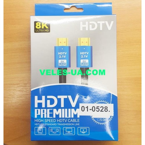 шнур Штекер HDMI х Штекер HDMI, 5.0м d=6.0мм, HDTV 2.1V 8K Ultra HD, 7680X4320, BK (артикул: 01-0528.) шнур Штекер HDMI х Штекер HDMI, 5.0м d=6.0мм, HDTV 2.1V 8K Ultra HD, 7680X4320, BK (артикул: 01-0528.)