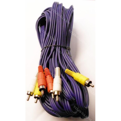 шнур 3RCA Штекера х 3RCA Штекера,10.0м, JAPAN, шлейф (артикул: 01-0560.) шнур 3RCA Штекера х 3RCA Штекера,10.0м, JAPAN, шлейф (артикул: 01-0560.)