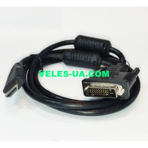 шнур Штекер HDMI х Штекер DVI-D, 1.5м d= 5.5мм, nikel, з фільтром (артикул: 01-0581.) шнур Штекер HDMI х Штекер DVI-D, 1.5м d= 5.5мм, nikel, з фільтром (артикул: 01-0581.)