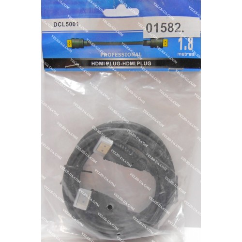 шнур Штекер HDMI х Штекер HDMI, 1.8м d=5.2мм, nikel, чорний (артикул: 01-0582.) шнур Штекер HDMI х Штекер HDMI, 1.8м d=5.2мм, nikel, чорний (артикул: 01-0582.)
