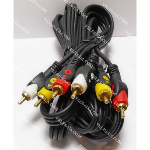 шнур 3RCA Штекера х 3RCA Штекера, 3.0м, d=5х15мм, GOLD (артикул: 01-0600.) шнур 3RCA Штекера х 3RCA Штекера, 3.0м, d=5х15мм, GOLD (артикул: 01-0600.)