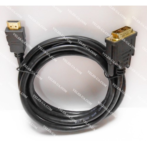 шнур Штекер HDMI х Штекер DVI, 2.0м, d= 8мм, gold, чорний (артикул: 01-0613.) шнур Штекер HDMI х Штекер DVI, 2.0м, d= 8мм, gold, чорний (артикул: 01-0613.)
