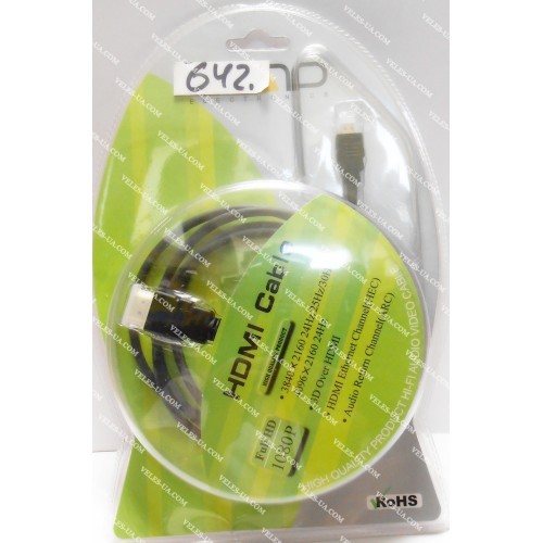 шнур Штекер mikro HDMI typ D х Штекер HDMI 1.5м, d=4.5мм, версія 1.4, gold, чорний (артикул: 01-0642.) шнур Штекер mikro HDMI typ D х Штекер HDMI 1.5м, d=4.5мм, версія 1.4, gold, чорний (артикул: 01-0642.)