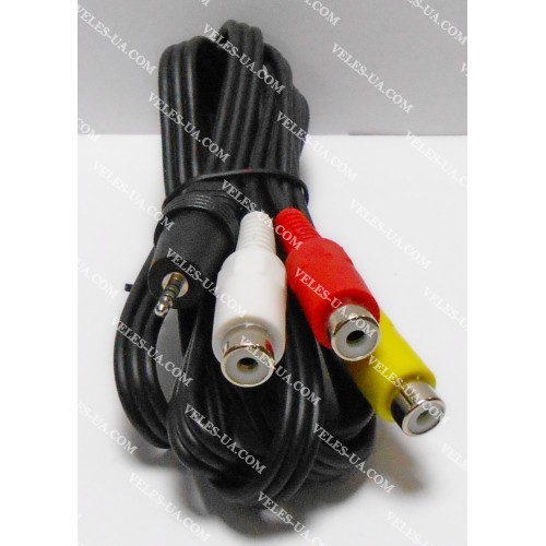 шнур Штекер d2,5/4pin х 3RCA Гнізда, 1.5м, d=2.6x7.8мм, шлейф (артикул: 01-0644.) шнур Штекер d2,5/4pin х 3RCA Гнізда, 1.5м, d=2.6x7.8мм, шлейф (артикул: 01-0644.)