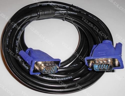 шнур VGA Штекер HDB15pin х Штекер HDB15pin, 1.5м, d= 5,0мм, з фільтром , чорний (артикул: 01-0695.BK) шнур VGA Штекер HDB15pin х Штекер HDB15pin, 1.5м, d= 5,0мм, з фільтром , чорний (артикул: 01-0695.BK)