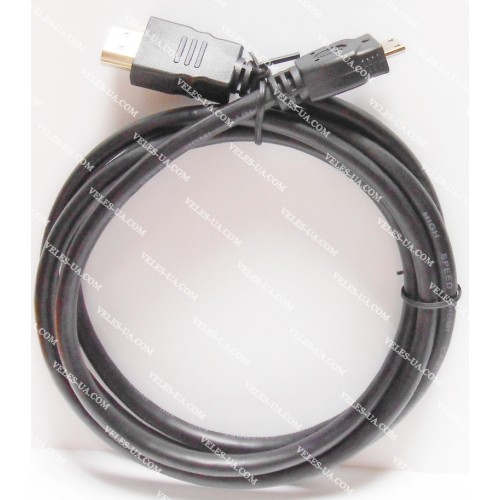 шнур Штекер mini HDMI х Штекер HDMI 1.5м d=6.0мм gold, чорний (артикул: 01-0713.) шнур Штекер mini HDMI х Штекер HDMI 1.5м d=6.0мм gold, чорний (артикул: 01-0713.)