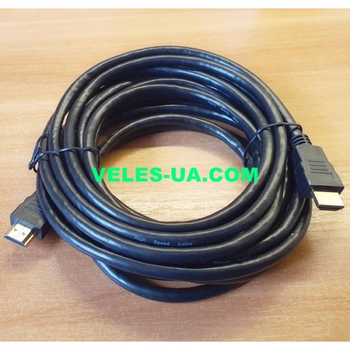 шнур Штекер HDMI х Штекер HDMI, 5.0м d=6.0мм, gold, vers.1.4, чорний (артикул: 01-0721.) шнур Штекер HDMI х Штекер HDMI, 5.0м d=6.0мм, gold, vers.1.4, чорний (артикул: 01-0721.)