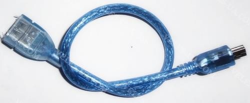 шнур Штекер mini USB(5pin) x Гніздо USB-2.0 A, 0.2м, d=5мм, v2.0, прозорий синій (артикул: 01-0736.) шнур Штекер mini USB(5pin) x Гніздо USB-2.0 A, 0.2м, d=5мм, v2.0, прозорий синій (артикул: 01-0736.)