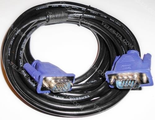 шнур VGA Штекер HDB15pin х Штекер HDB15pin, 3.0м, d= 5,0мм, з фільтром , чорний (артикул: 01-0834.) шнур VGA Штекер HDB15pin х Штекер HDB15pin, 3.0м, d= 5,0мм, з фільтром , чорний (артикул: 01-0834.)