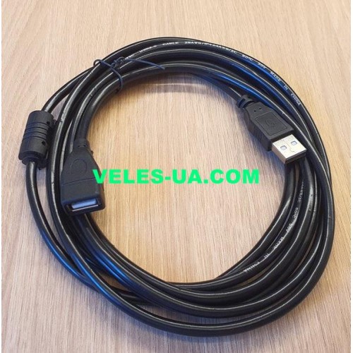 шнур Штекер USB-2.0 A х Гніздо USB-2.0 A, 3,0м, з фільтром, чорний, Мідь (артикул: 01-0873.) шнур Штекер USB-2.0 A х Гніздо USB-2.0 A, 3,0м, з фільтром, чорний, Мідь (артикул: 01-0873.)
