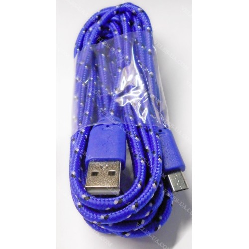 шнур Штекер mikro USB(5pin) x Шт. USB-2.0 A, 3.0м, плетений (артикул: 01-0891.) шнур Штекер mikro USB(5pin) x Шт. USB-2.0 A, 3.0м, плетений (артикул: 01-0891.)