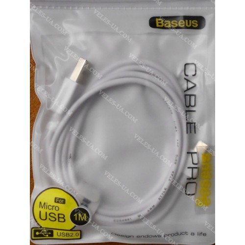 шнур Штекер mikro USB(5pin) x Шт. USB-2.0 A, 1,0м, Baseus CRO-02, W (артикул: 01-0894.W) шнур Штекер mikro USB(5pin) x Шт. USB-2.0 A, 1,0м, Baseus CRO-02, W (артикул: 01-0894.W)