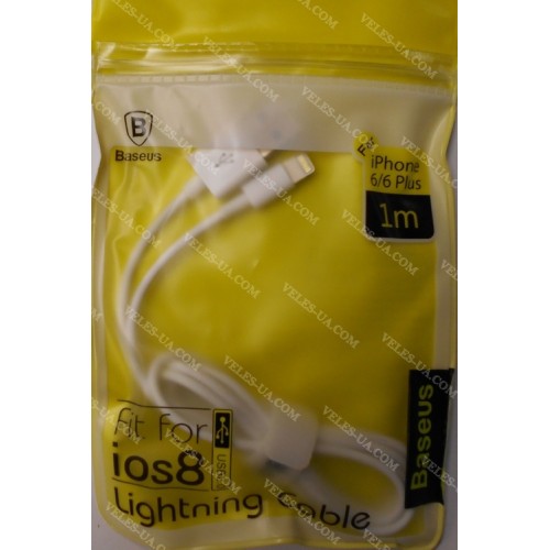 шнур Apple (шт. USB-2.0 A- шт. iP5), 1,0м, Baseus IPH6-02, кульок, W (артикул: 01-0903.W) шнур Apple (шт. USB-2.0 A- шт. iP5), 1,0м, Baseus IPH6-02, кульок, W (артикул: 01-0903.W)