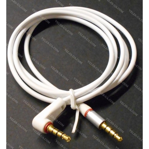 шнур Штекер d3.5/4pin х Штекер d3.5/4pin, mini КУТОВИЙ, Gold, 1.0м, d=3.0мм, білий (артикул: 01-0916.W) шнур Штекер d3.5/4pin х Штекер d3.5/4pin, mini КУТОВИЙ, Gold, 1.0м, d=3.0мм, білий (артикул: 01-0916.W)