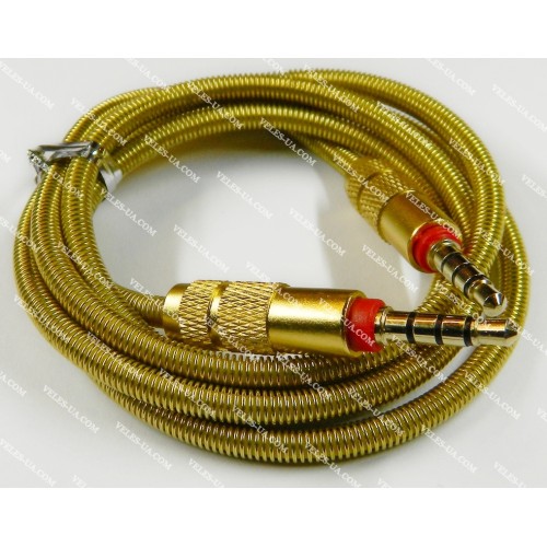 шнур Штекер d3.5/4pin х Штекер d3.5/4pin, метал,пружина 1.0м, d=4мм, gold (артикул: 01-0930.GL) шнур Штекер d3.5/4pin х Штекер d3.5/4pin, метал,пружина 1.0м, d=4мм, gold (артикул: 01-0930.GL)