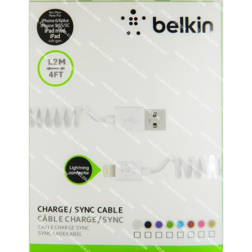 шнур Apple (шт. USB-2.0 A- шт. iP5), 1,2м, Belkin, витий, W (артикул: 01-0932.W) шнур Apple (шт. USB-2.0 A- шт. iP5), 1,2м, Belkin, витий, W (артикул: 01-0932.W)