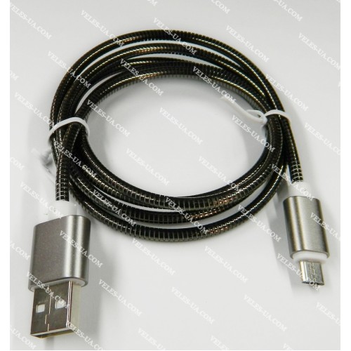 шнур Штекер mikro USB(5pin) x Шт. USB-2.0 A, 1,0м, метал, BK (артикул: 01-0956.BK) шнур Штекер mikro USB(5pin) x Шт. USB-2.0 A, 1,0м, метал, BK (артикул: 01-0956.BK)