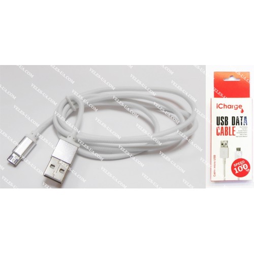 шнур Штекер mikro USB(5pin) x Шт. USB-2.0 A, 1,0м, iCharge, коробка, W (артикул: 01-0994.W) шнур Штекер mikro USB(5pin) x Шт. USB-2.0 A, 1,0м, iCharge, коробка, W (артикул: 01-0994.W)