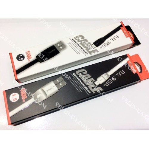 шнур Штекер mikro USB(5pin) x Шт. USB-2.0 A, 1,0м, iCharge, плаский, коробка, BK (артикул: 01-1005.BK) шнур Штекер mikro USB(5pin) x Шт. USB-2.0 A, 1,0м, iCharge, плаский, коробка, BK (артикул: 01-1005.BK)
