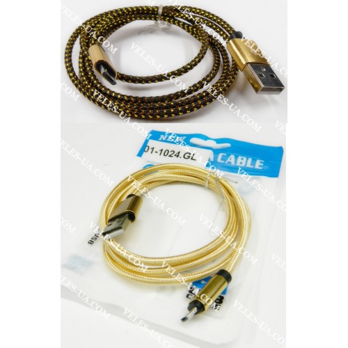 шнур Штекер mikro USB(5pin) x Шт. USB-2.0 A, 1,0м, плетений, кульок, GL (артикул: 01-1024.GL) шнур Штекер mikro USB(5pin) x Шт. USB-2.0 A, 1,0м, плетений, кульок, GL (артикул: 01-1024.GL)