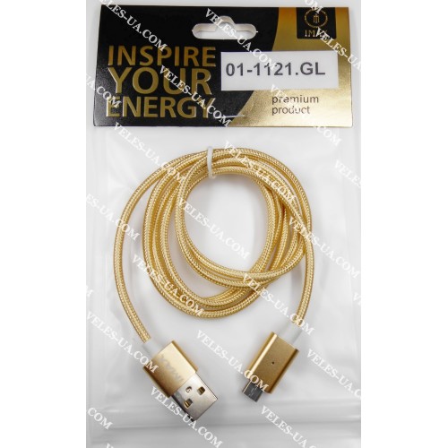 шнур Штекер mikro USB(5pin) x Шт. USB-2.0 A, 1,0м, iMax Metal Magnetic, кульок, GL (артикул: 01-1121.GL) шнур Штекер mikro USB(5pin) x Шт. USB-2.0 A, 1,0м, iMax Metal Magnetic, кульок, GL (артикул: 01-1121.GL)