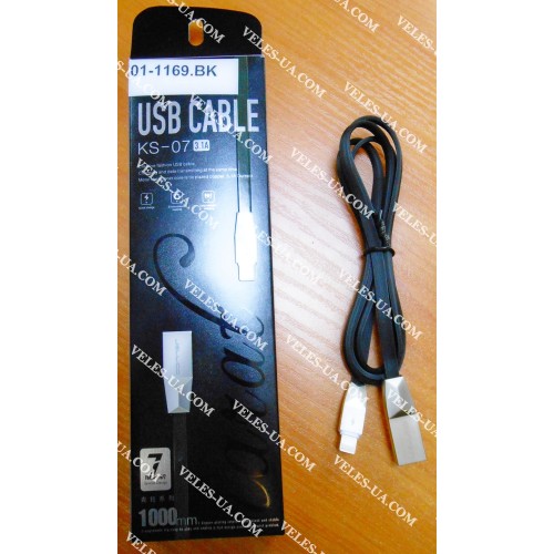 шнур Apple (шт. USB-2.0 A- шт. iP5), 1,0м, Jellico Carat KS-07, коробка, чорний (артикул: 01-1169.BK) шнур Apple (шт. USB-2.0 A- шт. iP5), 1,0м, Jellico Carat KS-07, коробка, чорний (артикул: 01-1169.BK)