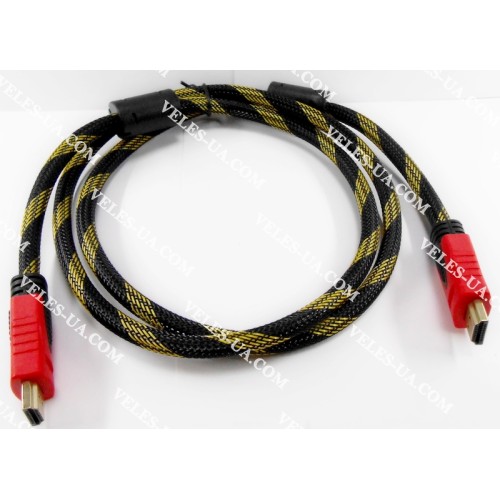 шнур Штекер HDMI х Штекер HDMI, 1.2м плетений gold HQ v1.4 (артикул: 01-1175.) шнур Штекер HDMI х Штекер HDMI, 1.2м плетений gold HQ v1.4 (артикул: 01-1175.)
