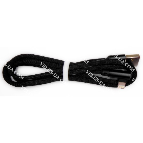 шнур Apple (шт. USB-2.0 A- шт. iP6 КУТОВИЙ), 1,0м, плетений, кульок, BK (артикул: 01-1210.BK) шнур Apple (шт. USB-2.0 A- шт. iP6 КУТОВИЙ), 1,0м, плетений, кульок, BK (артикул: 01-1210.BK)